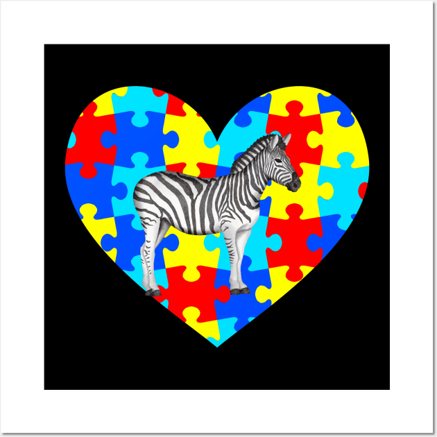 autism day zebra Wall Art by teespra